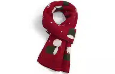 优幽兰 红色经典款防风防寒护脖子保暖小众高级感 绒线围巾 女款