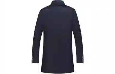 恒源祥 中长款毛呢翻领呢子大衣 男款 藏青色