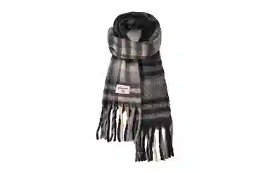 白卷 文艺学院风格子加厚保暖 绒线围巾 男女同款情侣款