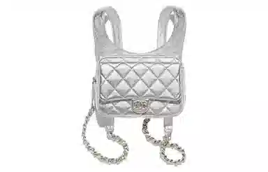 Chanel 24C Silver Backpack