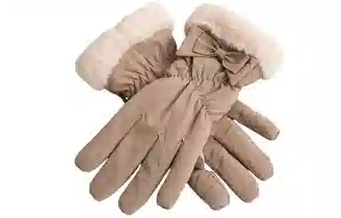 优幽兰 摩托车分指实用五指耐磨防风防寒加绒加厚钓鱼骑车 设计感高级感实用保暖 旅游护手 绒线手套 女款