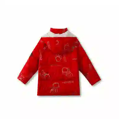 鸭鸭 童装 纯色反光宇航员连帽中长款羽绒服 儿童款