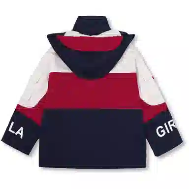 鸭鸭 童装 拼色连帽保暖休闲长袖羽绒服 儿童款