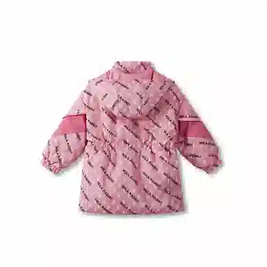 鸭鸭 童装 拼色满印白鸭绒中长款宽松休闲长袖羽绒服 儿童款