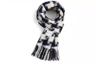 优幽兰 学生加厚护脖子防风保暖休闲小众高级感 绒线围巾 女款