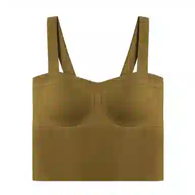 内在密码 蚕丝保暖吊带背心女带胸垫免穿文胸罩高级简约显瘦打底上衣美拉德穿搭