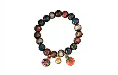 色菲尔 国潮招财串珠五彩吞金兽 新中式设计 好运连连上岸 琉璃 玉石手串 男女同款情侣款