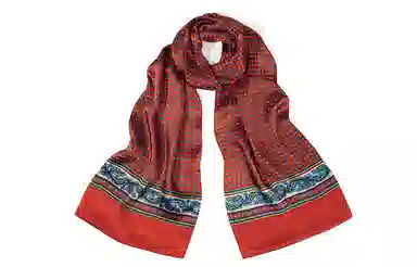 上海故事 气质保暖双层真丝 桑蚕丝 绒线围巾 男款 礼盒装