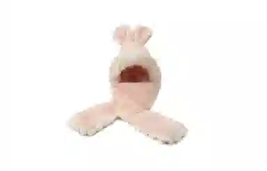 白卷 可爱小熊耳朵毛绒 三件一体 斗篷帽 男女同款情侣款