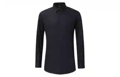 才子 纯色修身休闲长袖衬衫 男款