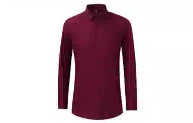 才子 纯色修身休闲长袖衬衫 男款