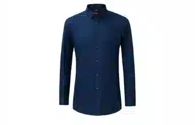 才子 纯色修身休闲长袖衬衫 男款