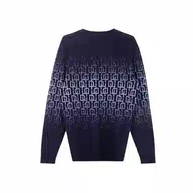 才子 圆领撞色提花休闲毛衣 男款