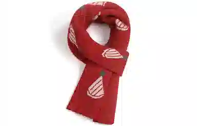 优幽兰 经典款防风防寒护脖子保暖小众高级感 绒线围巾 女款 红色