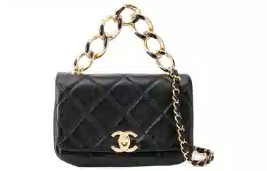 CHANEL 22A Chain Flap Mini Bag Black