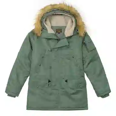 AKCLUB Vintage Quilted Hooded Coat Military Gray