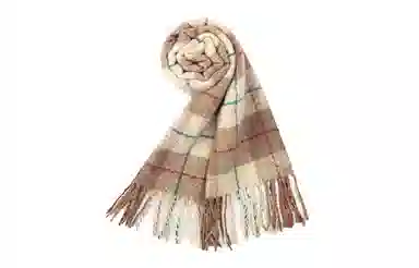 白卷 加厚保暖个性彩线格流苏 绒线围巾 男女同款情侣款