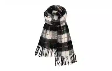 白卷 加厚保暖个性彩线格流苏 绒线围巾 男女同款情侣款