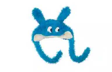 白卷 保暖大眼狗长耳朵 护耳 绒线帽 男女同款情侣款