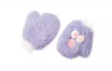 白卷 保暖防寒卡通长毛小怪兽 绒线手套 男女同款情侣款