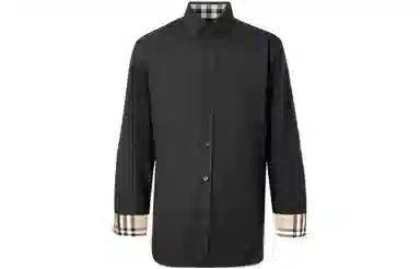 Burberry Classic Check Collar Cuff Shirt Black
