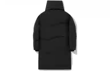 中国李宁 成龙联名功夫系列 纯色高领长款羽绒服 男款 炭黑色