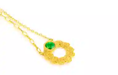 曼卡龙  花丝小鲤想 小石潭记 小众设计风 古法手工花丝工艺 足金 按克计价 黄金项链 女款