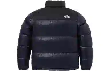 The North Face Logo Print Down Jacket Navy