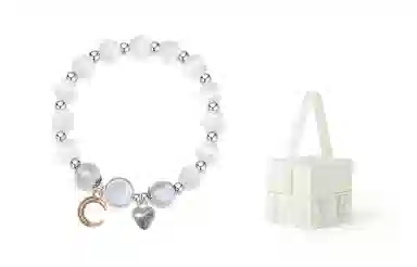 饰伴 白月光转运珠冷淡风亮光十字架 猫眼石 手串 女款