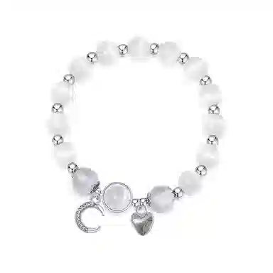 饰伴 白月光转运珠冷淡风亮光十字架 猫眼石 手串 女款