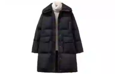 雅鹿 纯色长款长袖羽绒服 女款