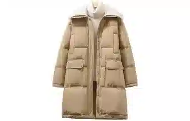 雅鹿 纯色长款长袖羽绒服 女款