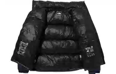 The North Face Logo Print Down Jacket Navy