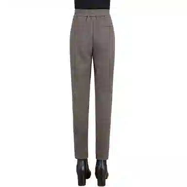 丝柏舍 高腰人字纹哈伦裤松紧腰九分显瘦休闲裤 女款