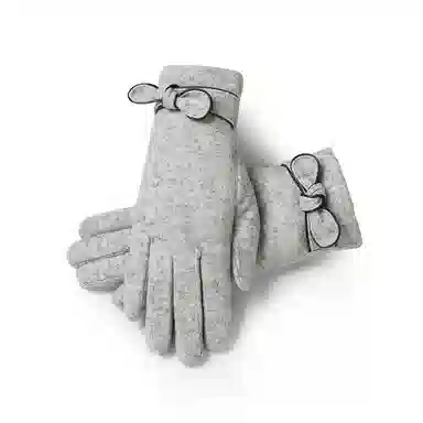 优幽兰 纯色保暖分指防风防寒可爱实用韩版学生出行五指护手保暖 绒线手套 女款