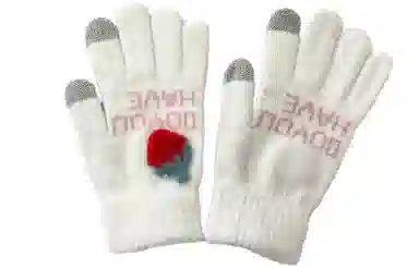 优幽兰 加绒保暖防寒触屏防滑耐磨设计感小众可爱保暖五指分指学生通勤便携 旅行闺蜜穿搭 绒线手套 女款