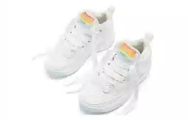 乔丹 圆头舒适 耐磨回弹 中帮 篮球鞋 女款 白蓝色