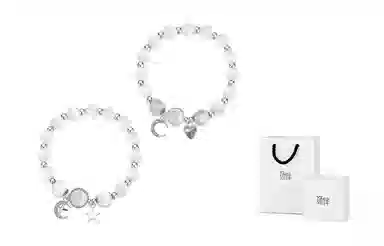 饰伴 白月光转运珠冷淡风亮光十字架 猫眼石 手串 女款