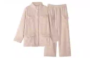 同语 珊瑚绒睡衣女加厚秋冬季女士家居服可外穿休闲套装冬天加绒款 家居套装 女款 月季粉