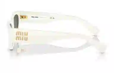 Miu Miu Acetate Irregular Sunglasses White