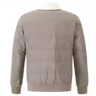 才子 可拆卸毛领保暖拉链灰鸭绒休闲羽绒服 男款