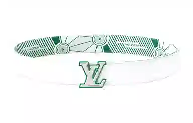 Louis Vuitton LV Buckle Belt White Green 4cm
