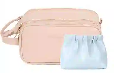 乐活旅行 时尚便捷式大容量防水耐脏分区设计方便拿取 皮革 洗漱包化妆包 常规 男女同款情侣款 米白色/黑色/藕色