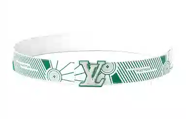 Louis Vuitton LV Buckle Belt White Green 4cm