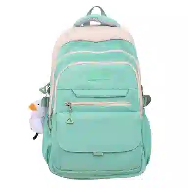 尼格尔工装书包女大学生新款时尚大容量尼龙电脑双肩包睿营背包女士旅行包潮 中号 多色