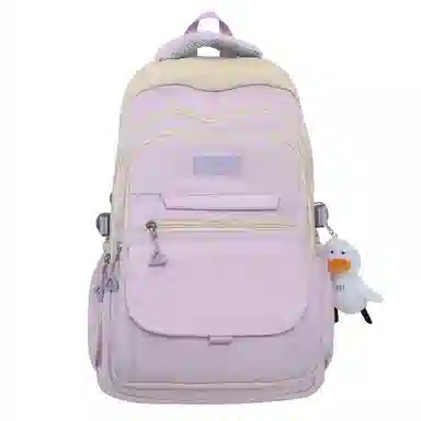 尼格尔工装书包女大学生新款时尚大容量尼龙电脑双肩包睿营背包女士旅行包潮 中号 多色