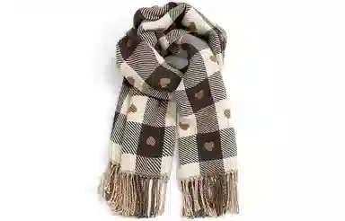 优幽兰 秋冬季仿羊绒针织加厚护脖子防风防寒保暖休闲高级感 绒线围巾 女款