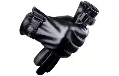 优幽兰 休闲 摩托车真皮 防风防寒可触屏加绒加厚摩托车骑车旅游 防滑耐磨保暖学生 手套 男款