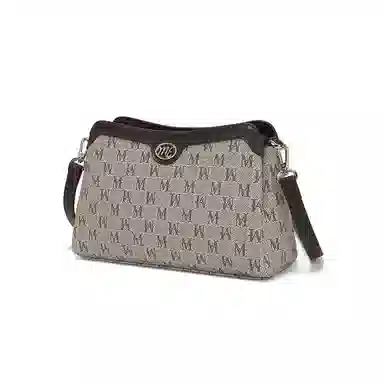 稻草人 复古印花设计 聚氯乙烯 撞色包单肩包斜挎包 常规 女款 深棕色/卡其/深啡棕/深咖棕