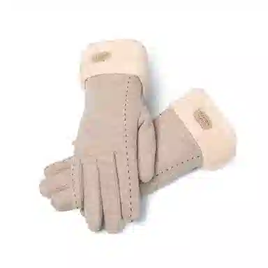 优幽兰 电动车分指 防滑耐磨  防风防寒加绒加厚棉 旅游开车骑车 钓鱼保暖小众韩版实用护手 绒线手套 女款